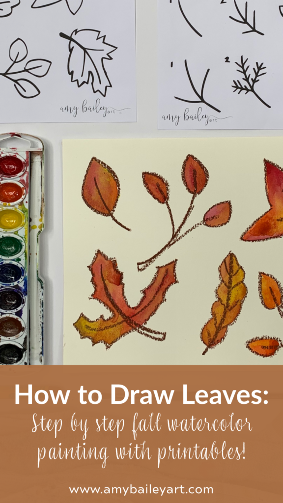 warm colored fall leaves painting project for kids