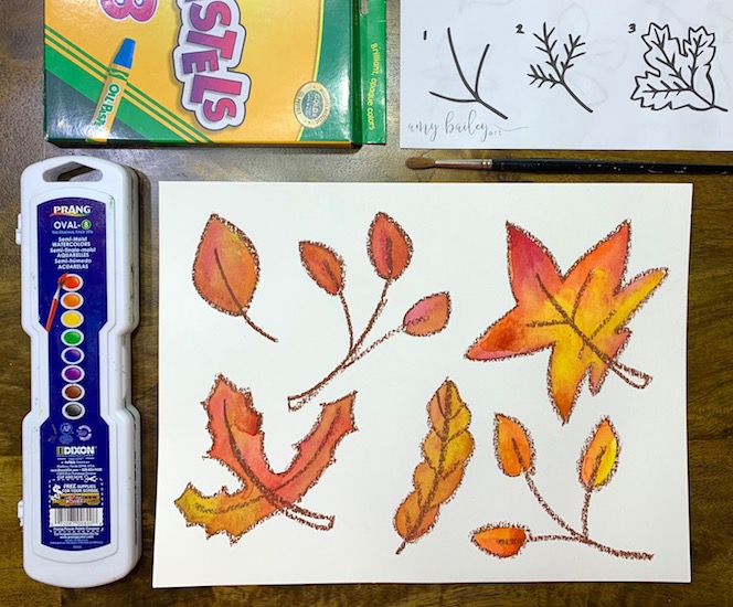finished fall leaves project