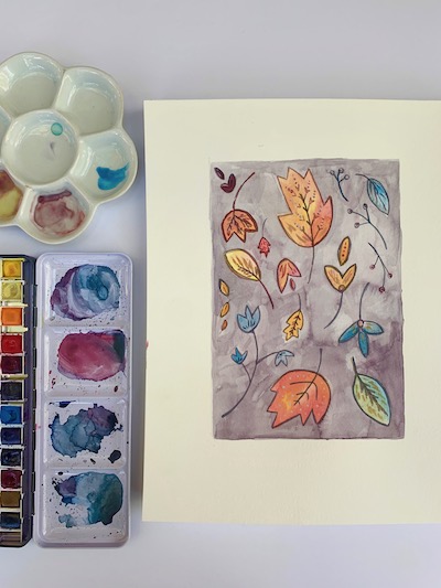 How to Paint Fall Leaves: Watercolor Tutorial #amybaileyart