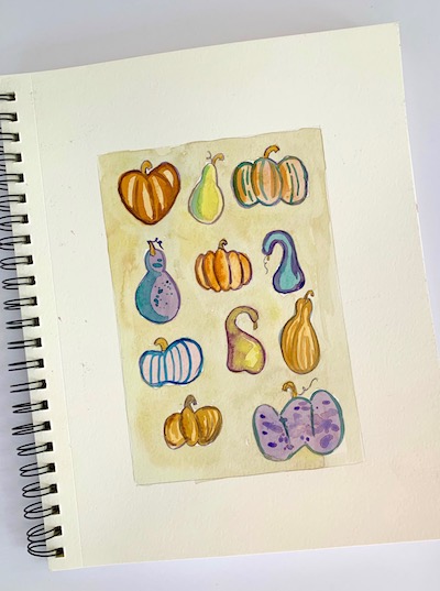 How to Paint a Pumpkin: Step by step fall watercolor painting with printables
