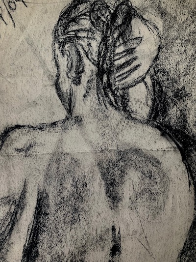 Taking it all the way back to "Advanced Life Drawing III" from college for you guys with this one!  Charcoal on newsprint.  I miss figure drawing for 3 hours at a time 3 nights a week!  Improve your drawing skills